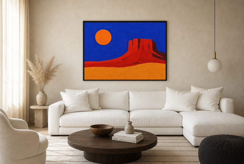 Red Mesa, Low Sun, floor-leaning in living room