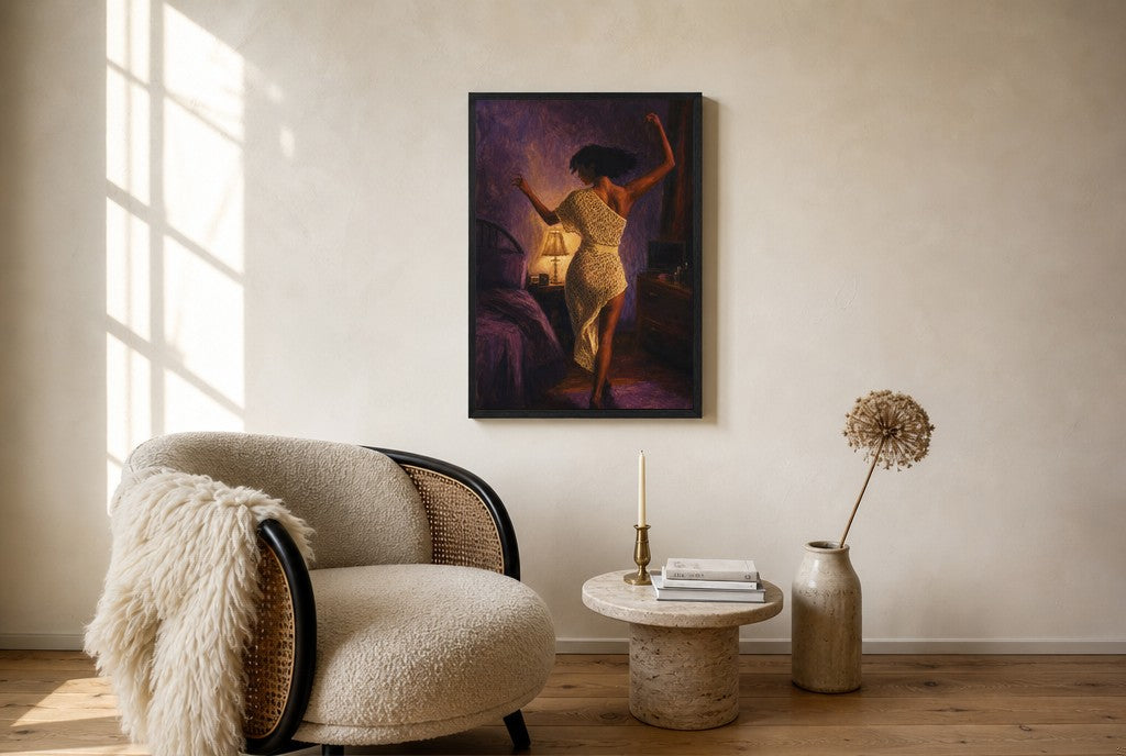 Dancing It Off, floor-leaning in living room
