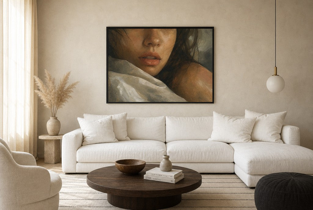 Slept In, floor-leaning in living room