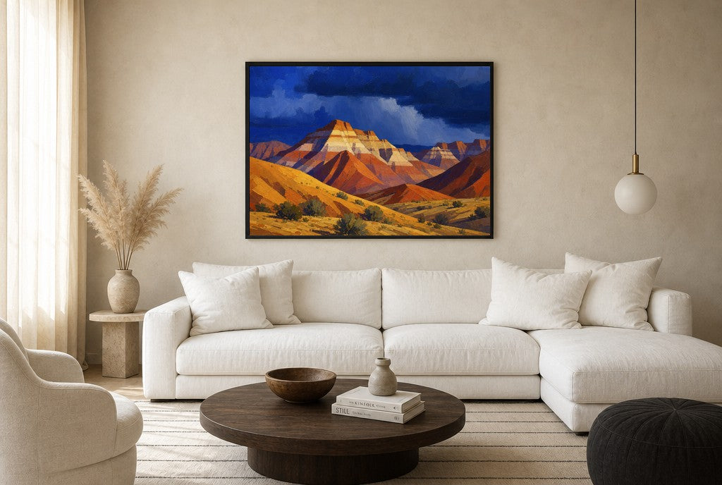 Bad Land, Worse Sky, floor-leaning in living room