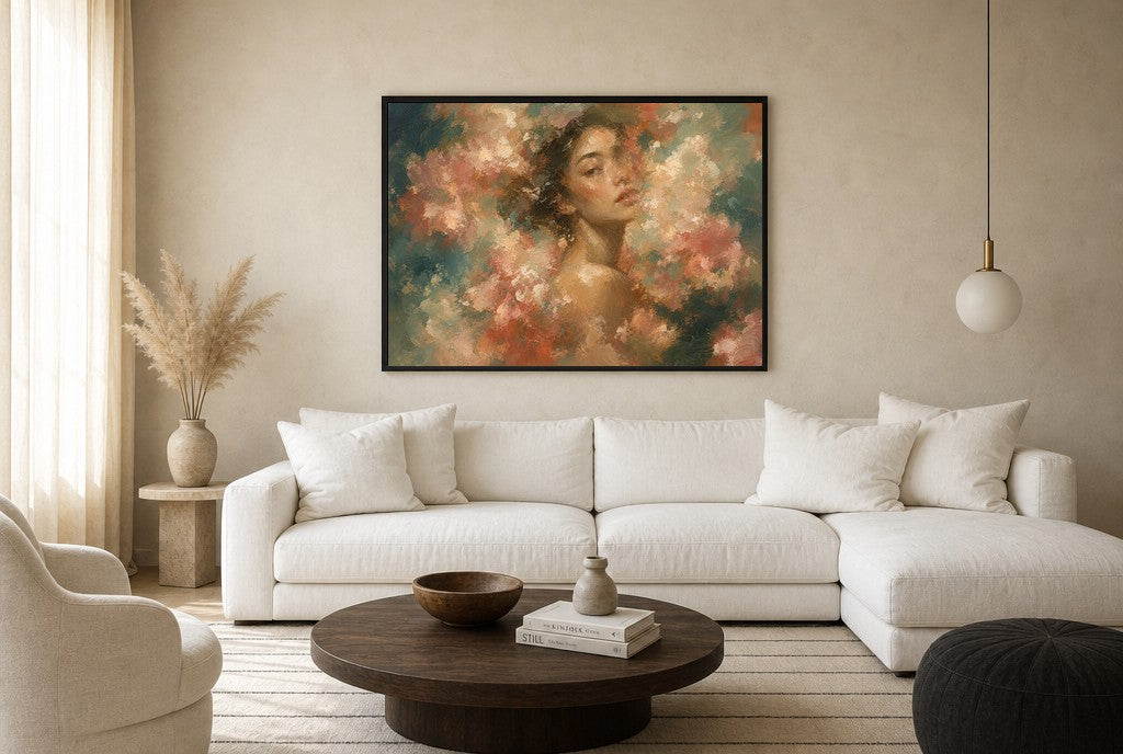 Pollen Drunk, floor-leaning in living room