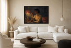 By Lamplight, floor-leaning in living room