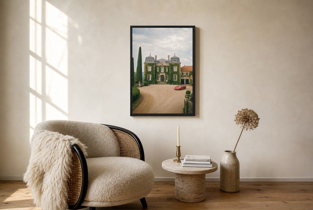 Red Car, Stone Chateau, living room