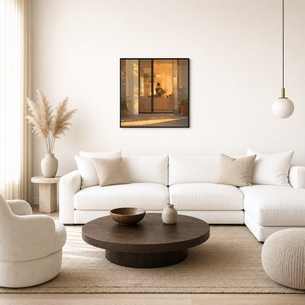 Cut Flowers, Good Light, floor-leaning in living room