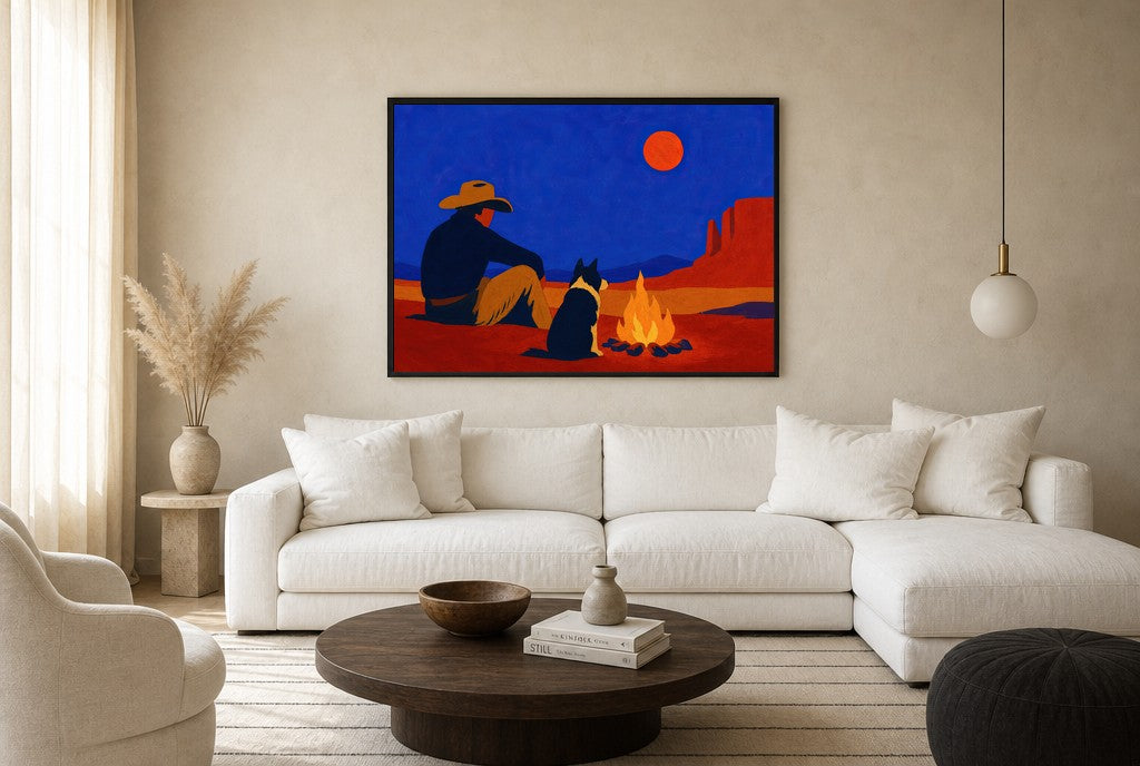 Two by the Fire, floor-leaning in living room
