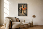Couture and a Slice, floor-leaning in living room
