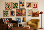 Out the Door in Coral, in gallery wall