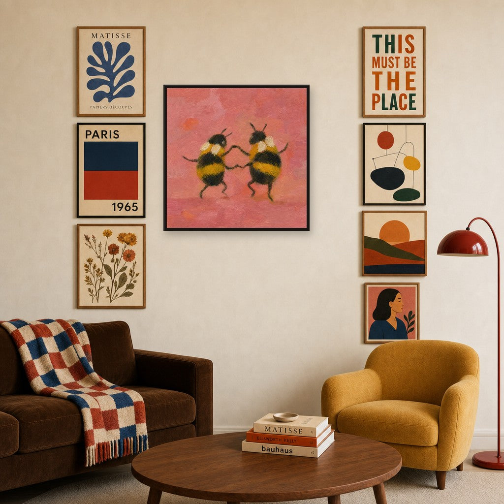 Two Bees, in gallery wall