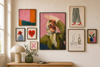 Olive Jacket, Pink, in gallery wall