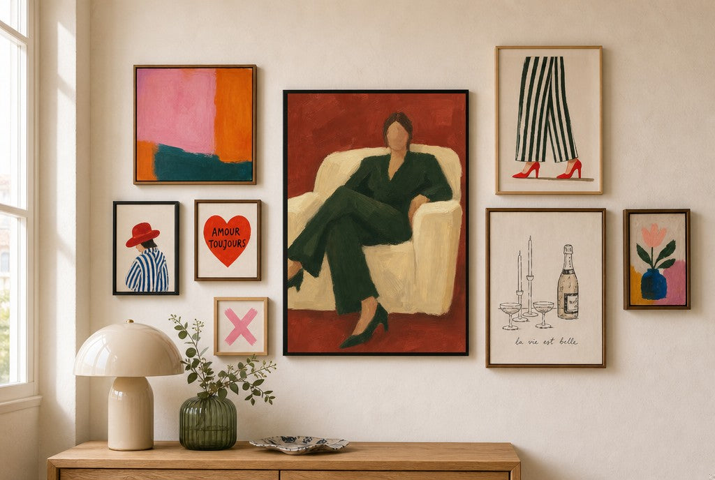 Forest Suit on Brick, in gallery wall