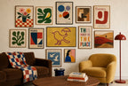 Line Bird, Umbrella, in gallery wall