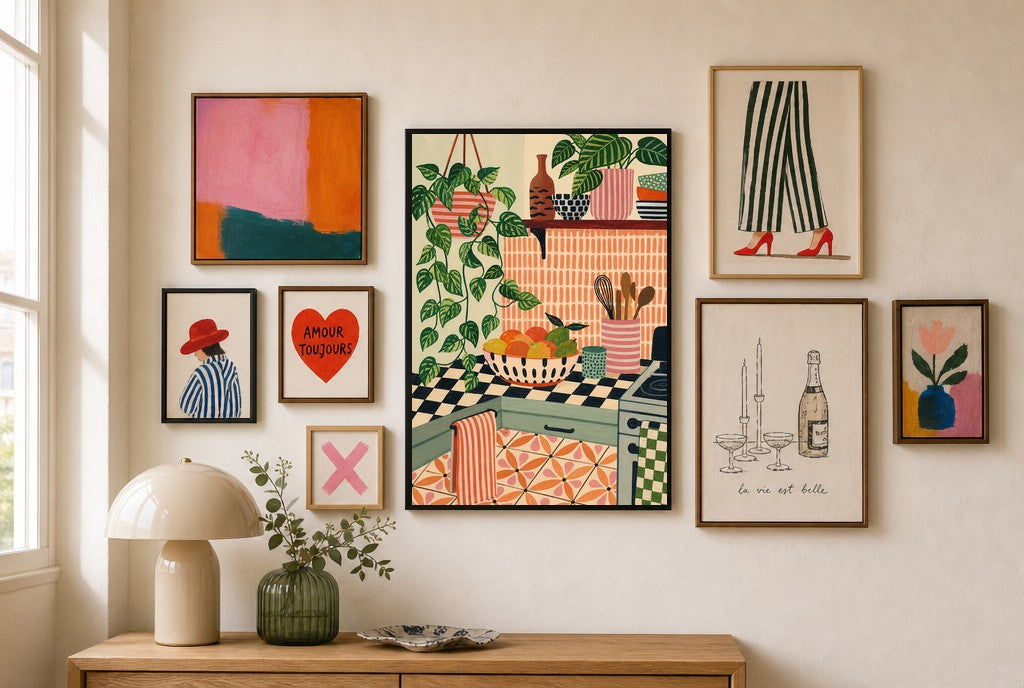 Kitchen, Maximal, in gallery wall
