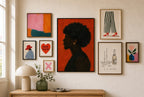 Dark Afro, Burnt Orange, in gallery wall