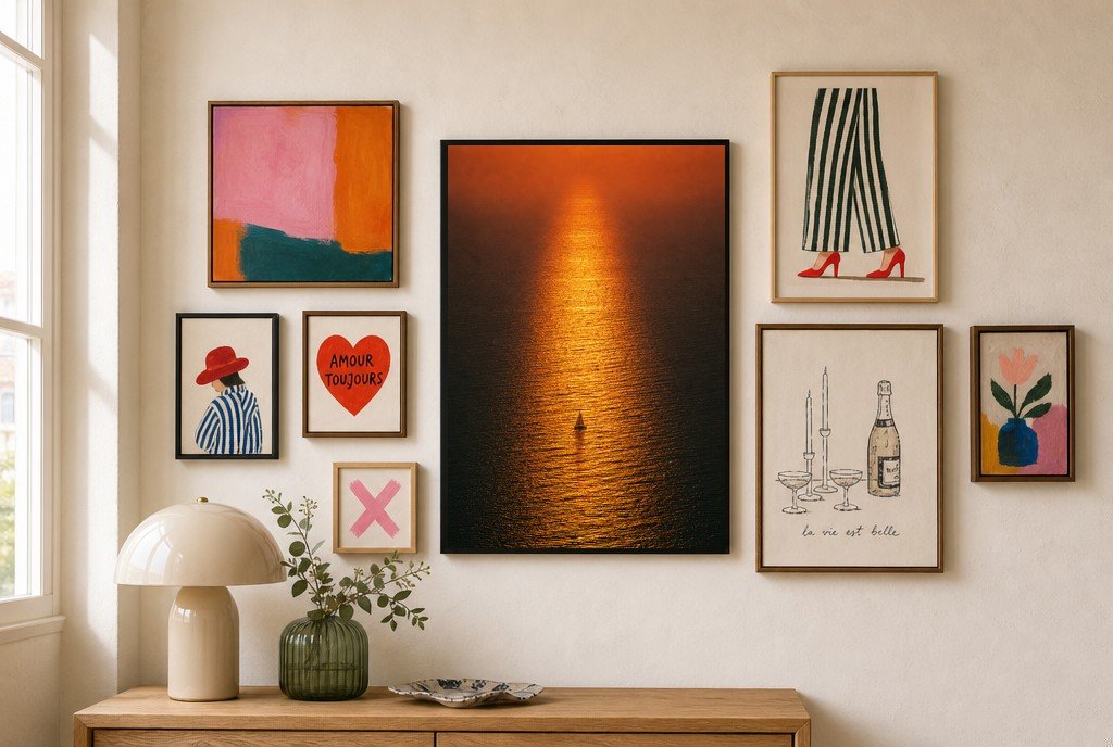 Lone Sail, Molten Sea, gallery wall
