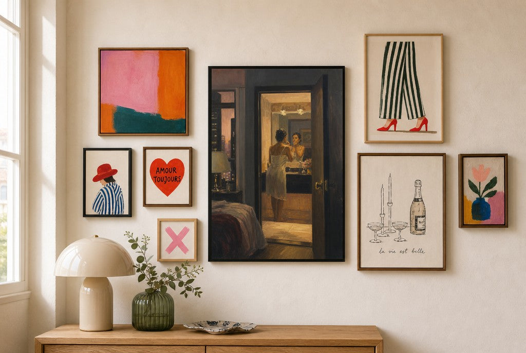 Down the Hall, Getting Ready, in gallery wall