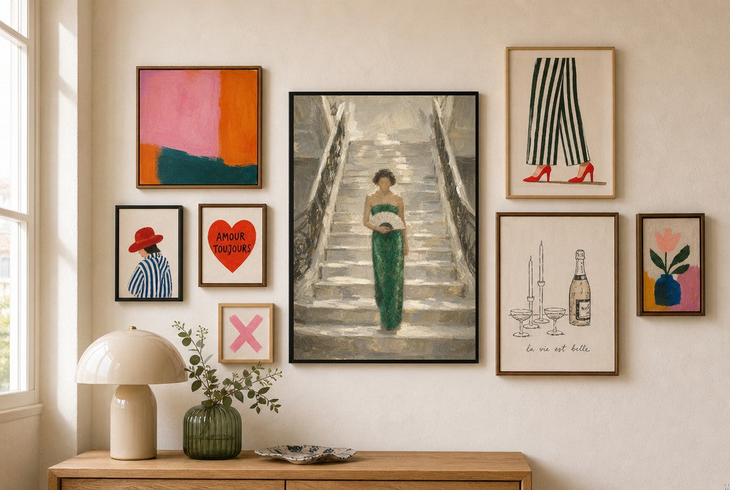 Python and the Staircase, in gallery wall