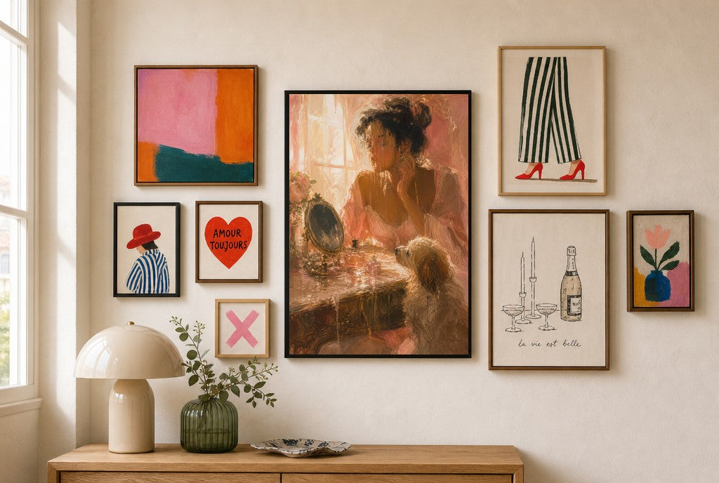 Two of Her, in Green, in gallery wall