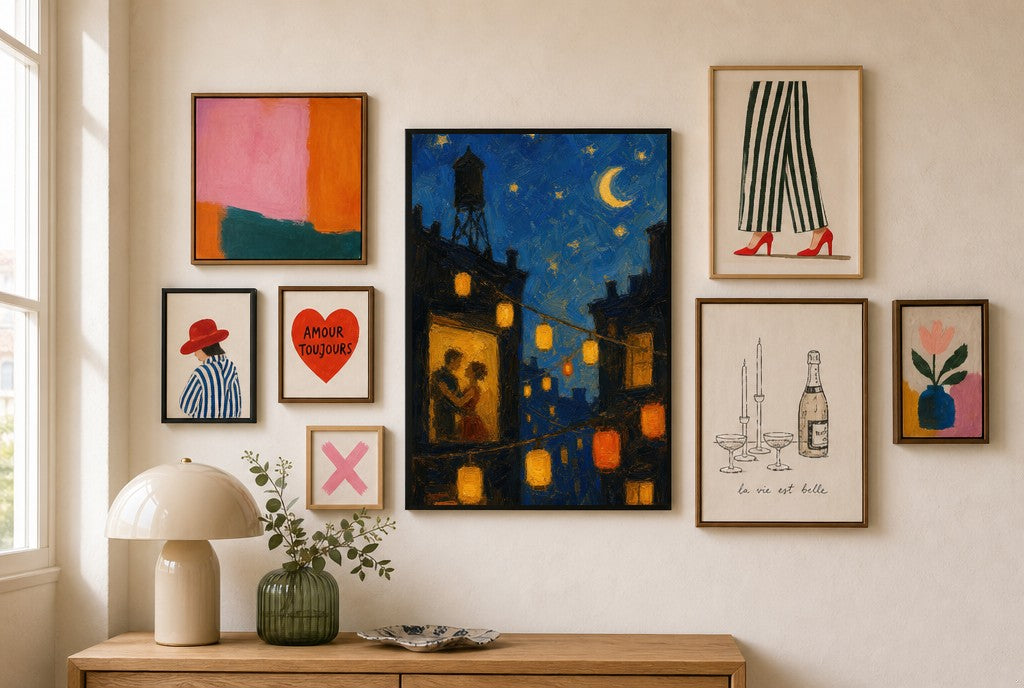 Amber Night, Dancers, in gallery wall