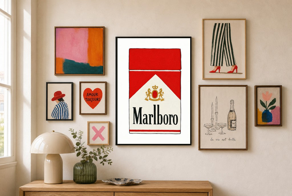 Reds, in gallery wall