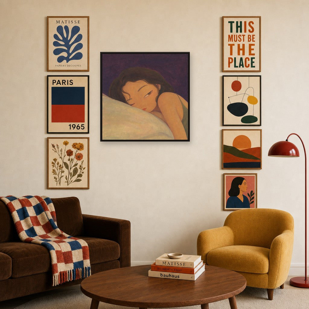 Blue, Briefly, in gallery wall