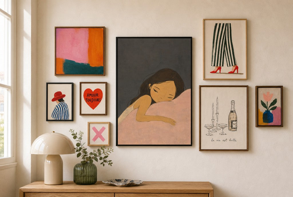 Spilled Roses, in gallery wall