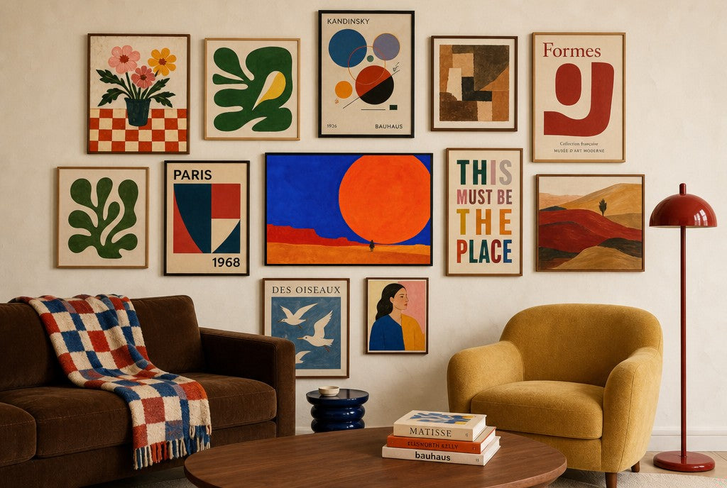 Small Rider, Big Sun, in gallery wall