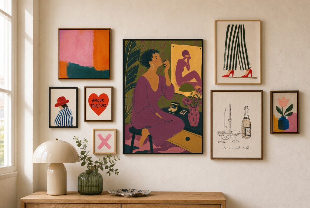 Touching Up, Plum, in gallery wall