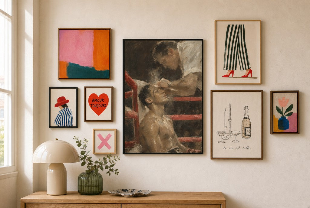 Between Rounds, in gallery wall