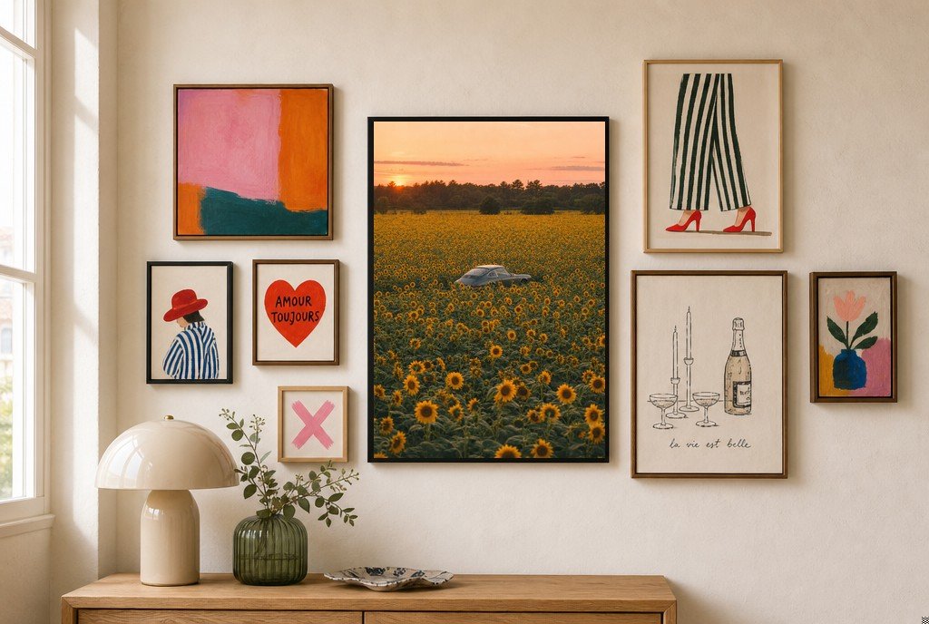 Hidden in the Sunflowers, gallery wall