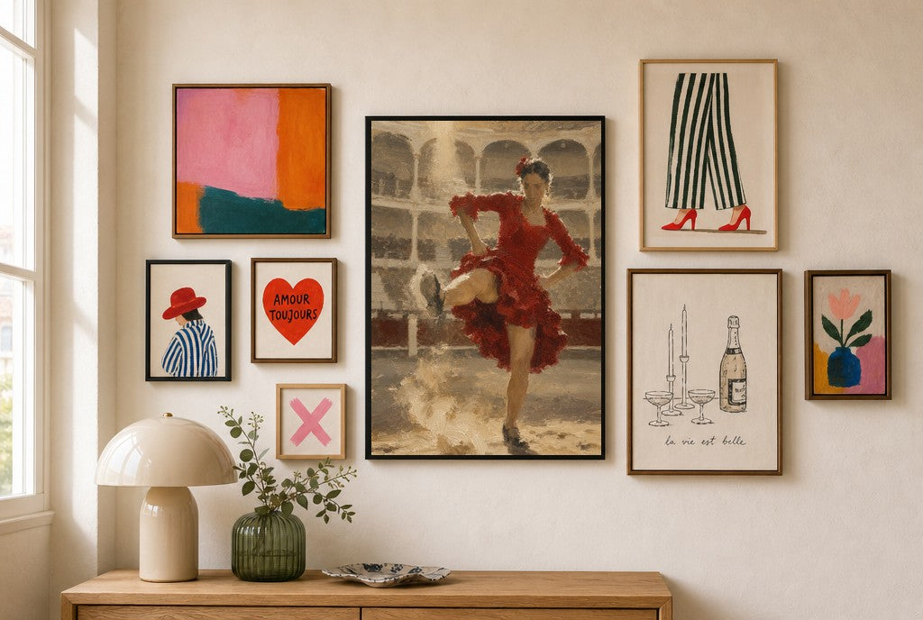 Mid-Stomp, in gallery wall