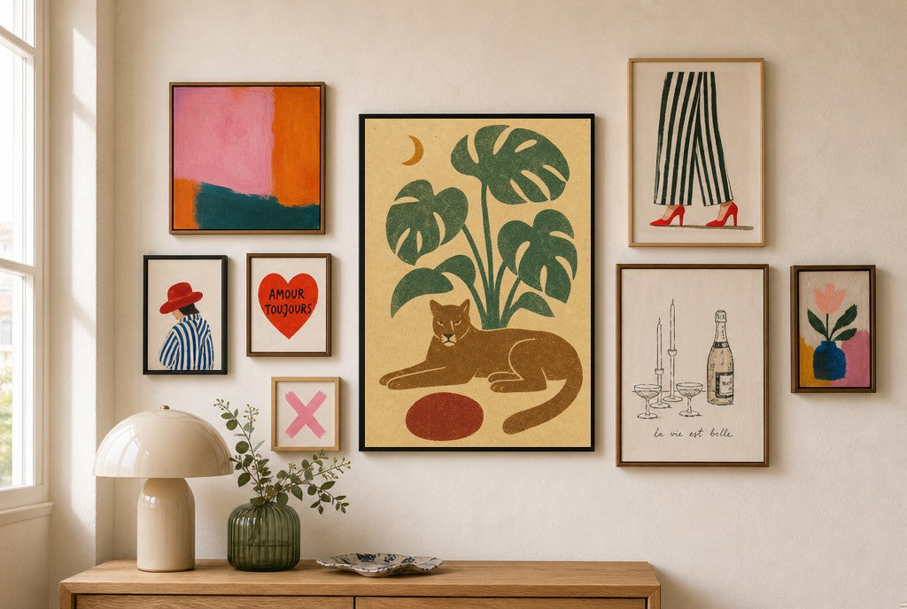 The Panther Doesn't Chase, in gallery wall