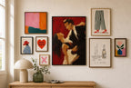 Couple, Red Ground, in gallery wall