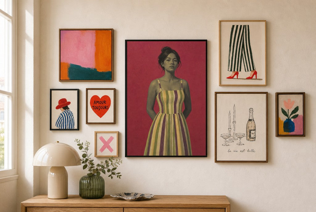 Unbothered, in Stripes, in gallery wall