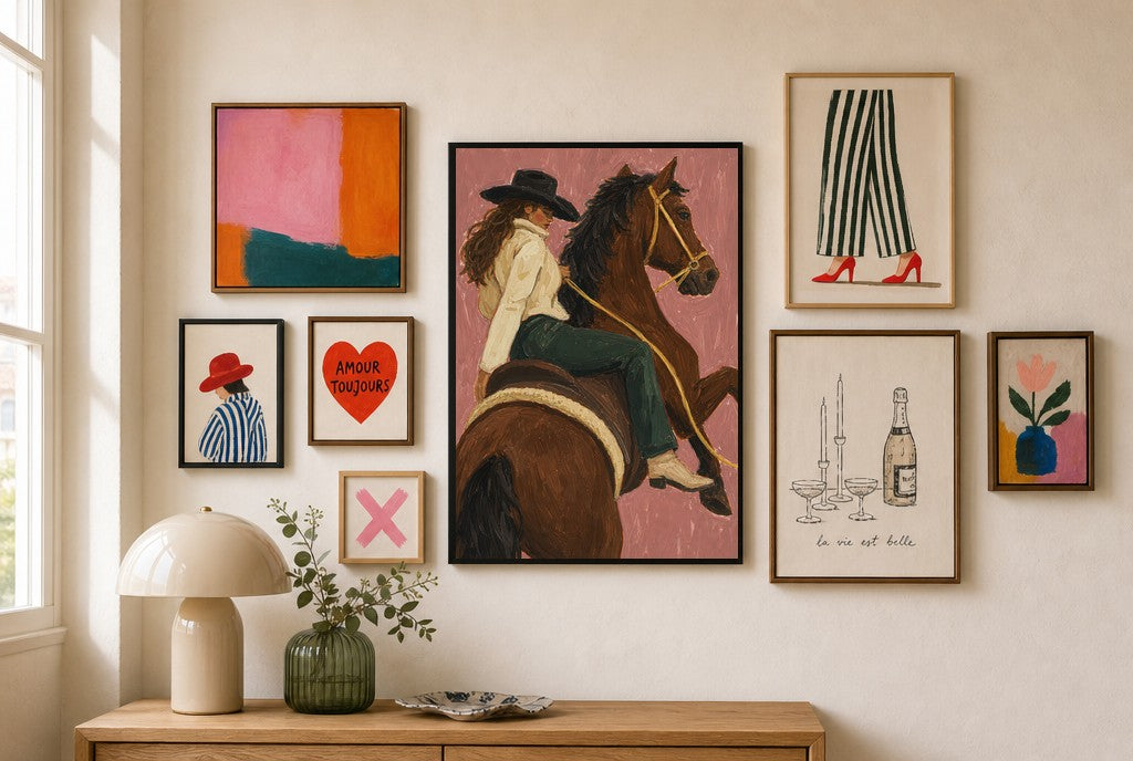 Rode In Late, in gallery wall