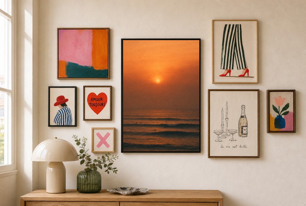Burnt Orange Lineup, gallery wall