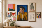 Mustard Jacket, Blue, in gallery wall