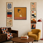 Smoke Break, Ochre, in gallery wall
