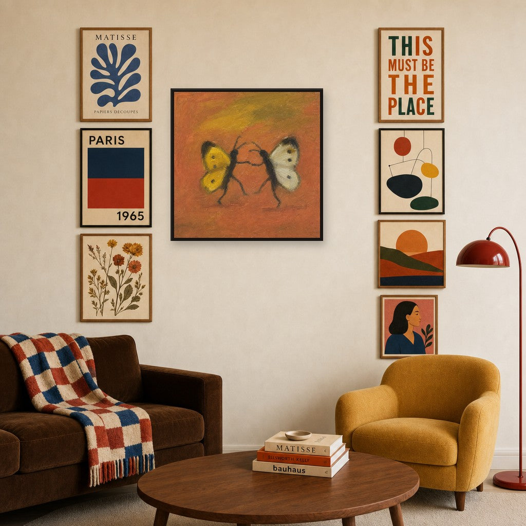 Two Butterflies, in gallery wall