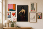 Oxblood Dress, Charcoal, in gallery wall