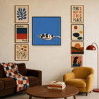 House Special mixed into a layered gallery wall of varied frame sizes.