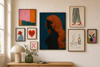 Copper Hair, Teal, in gallery wall