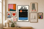 Jeju, 1971 mixed into a layered gallery wall of varied frame sizes.