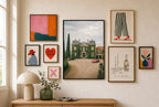 Red Car, Stone Chateau, gallery wall