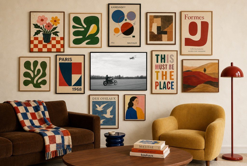 Biplane and Chrome, gallery wall
