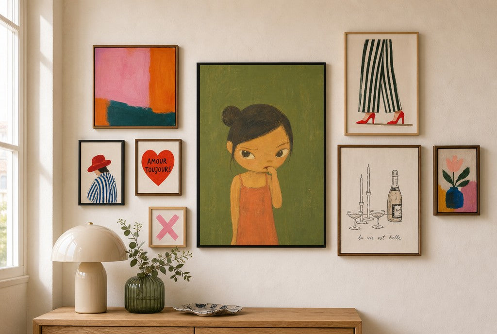 Caught Thinking, in gallery wall