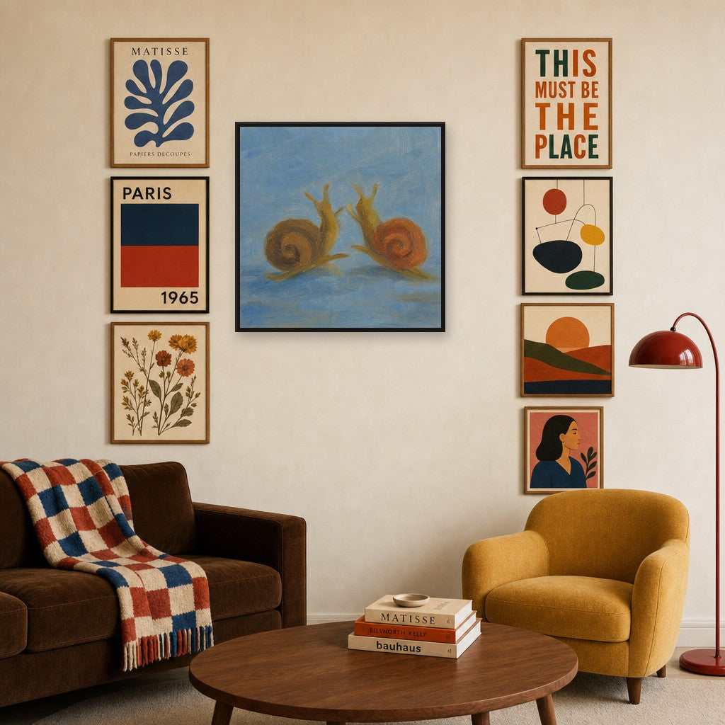 Two Snails, in gallery wall