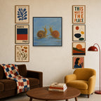 Two Snails, in gallery wall