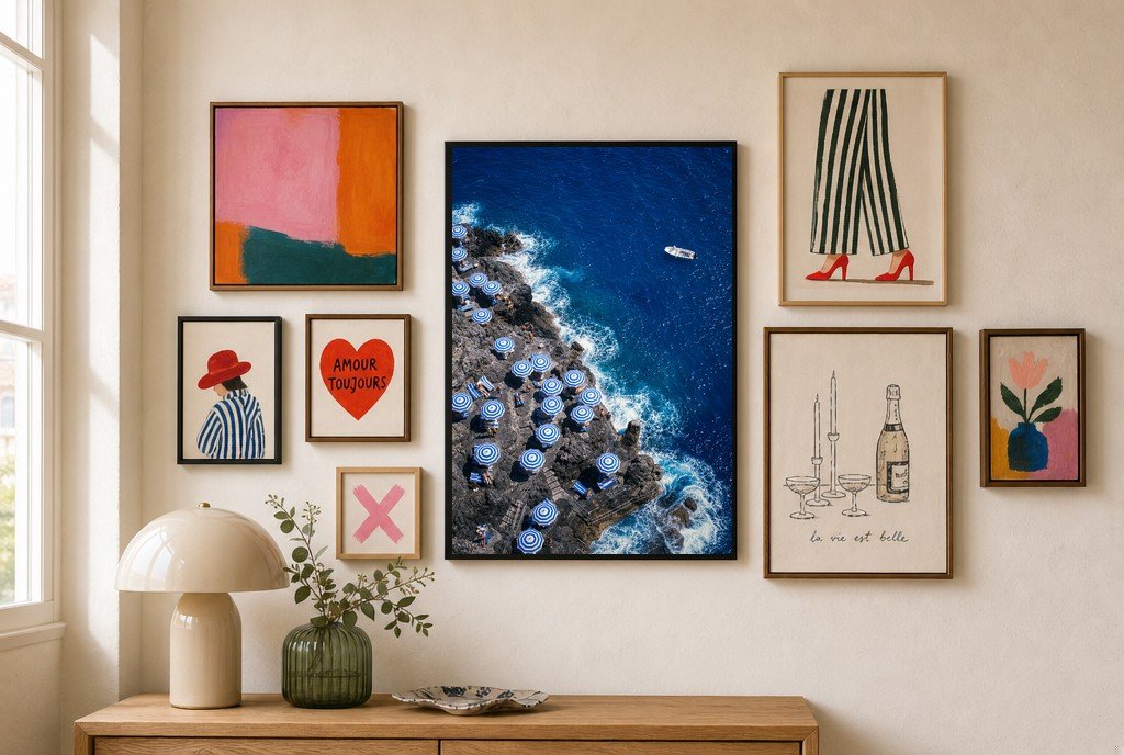 Blue Stripe Armada, gallery wall