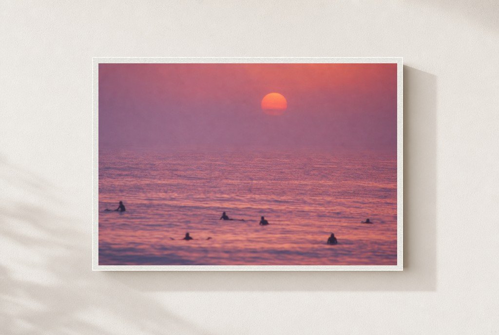 Pink Dawn Line-Up, framed, white