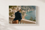 Rosé Over the Coast, framed, white